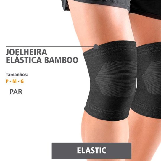 Joelheira de compressão cross fibra bamboo ortopedic premium - Preto Menor preço em Joelheira de compressão cross fibra bamboo ortopedic premium - Preto