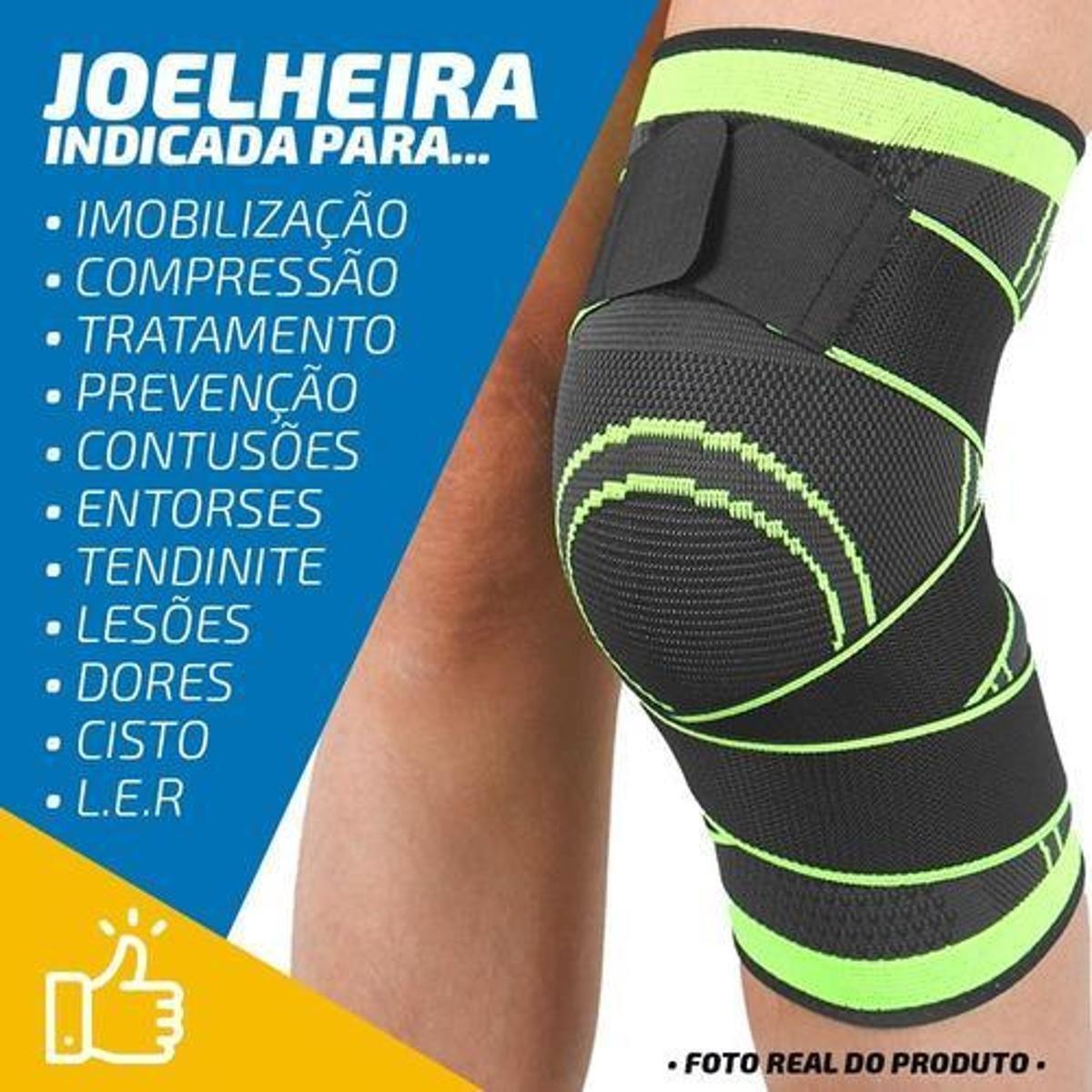 Joelheira Estabilizadora de compressão 360º Ortopédica Lesão - Verde ...