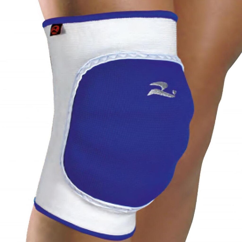 Joelheira Realtex Vôlei Elástica Azul e Branco TAM-G (Par)