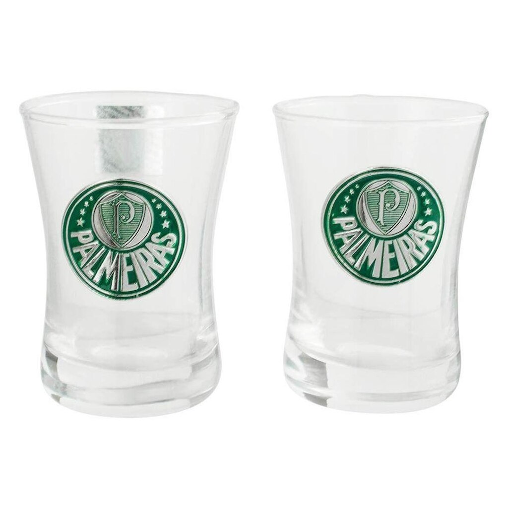 Jogo 2 Copos Shot Vidro 50ml - Palmeiras