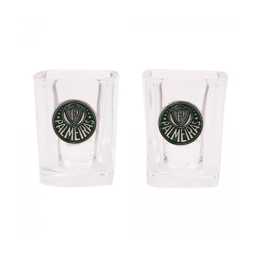 Jogo Com 2 Copos Vidro Shot 70 ml - Palmeiras