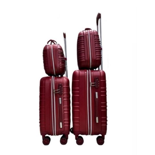Jogo Conjunto com 2 Malas de bordo e Viagem 1 P e 1 PP com 2 Frasqueiras