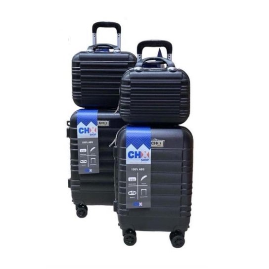 Jogo Conjunto com 2 Malas de bordo e Viagem 1 P e 1 PP com 2 Frasqueiras