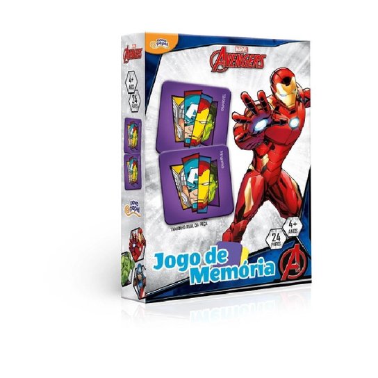 Jogo de Memoria Marvel os Vingadores 24 Pares Toyster 8038 - N/A Menor preço em Jogo de Memoria Marvel os Vingadores 24 Pares Toyster 8038 - N/A
