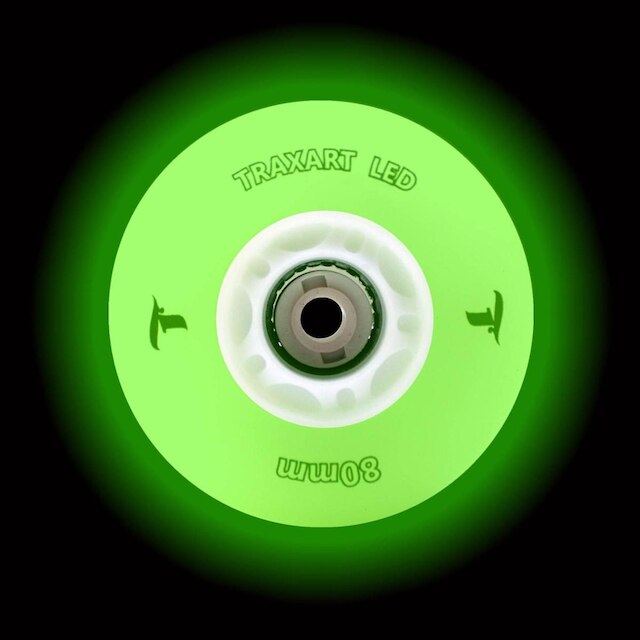 Brazil product data sample: Jogo de Rodas Traxart Inline com LED 80mm/83A - Verde - Branco+Azul