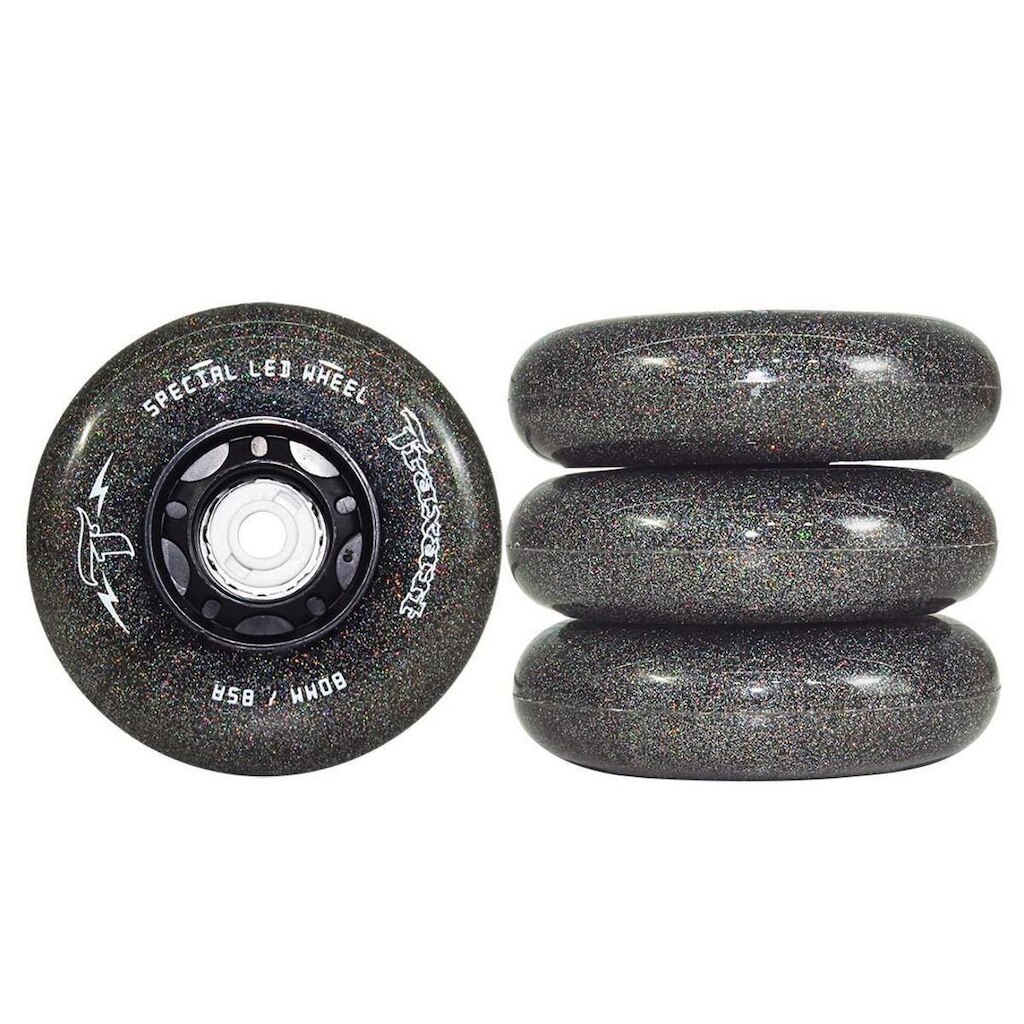 Jogo de Rodas Traxart LED Special Glitter Preto 80mm/85A