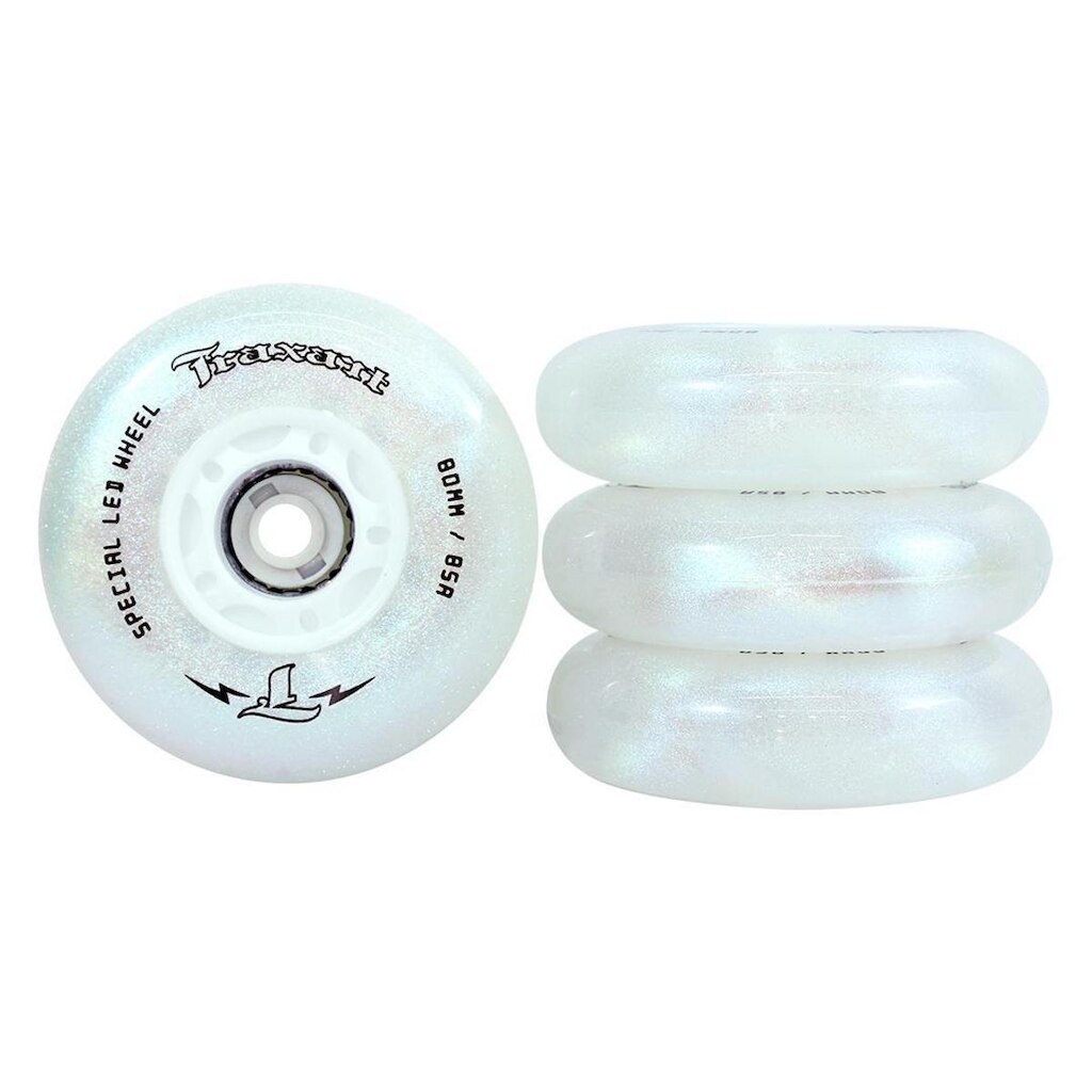 Jogo de Rodas Traxart LED Special Glitter Silver 80mm/85A