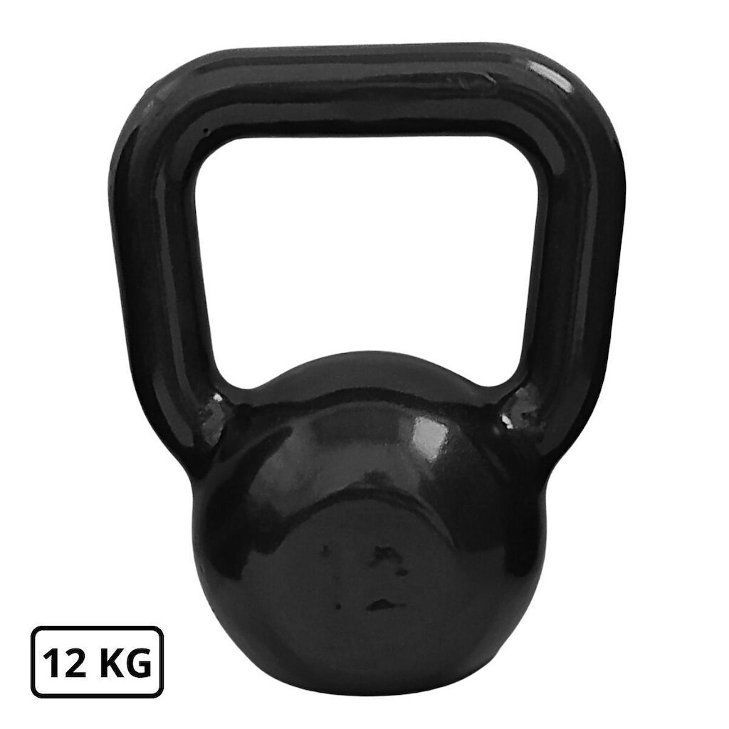 Kettlebell de Ferro Emborrachado 12 Kg Preto