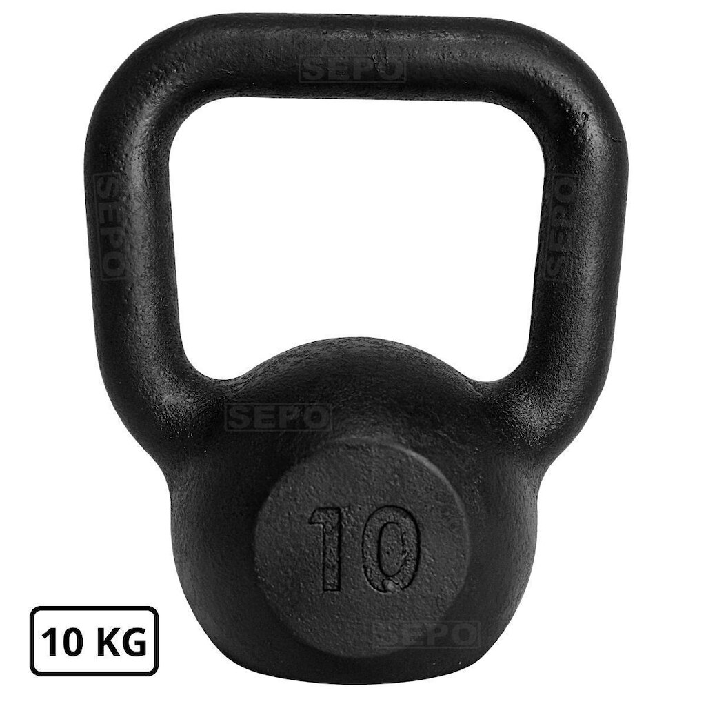 Kettlebell de Ferro Fundido Pintado 10 Kg Preto