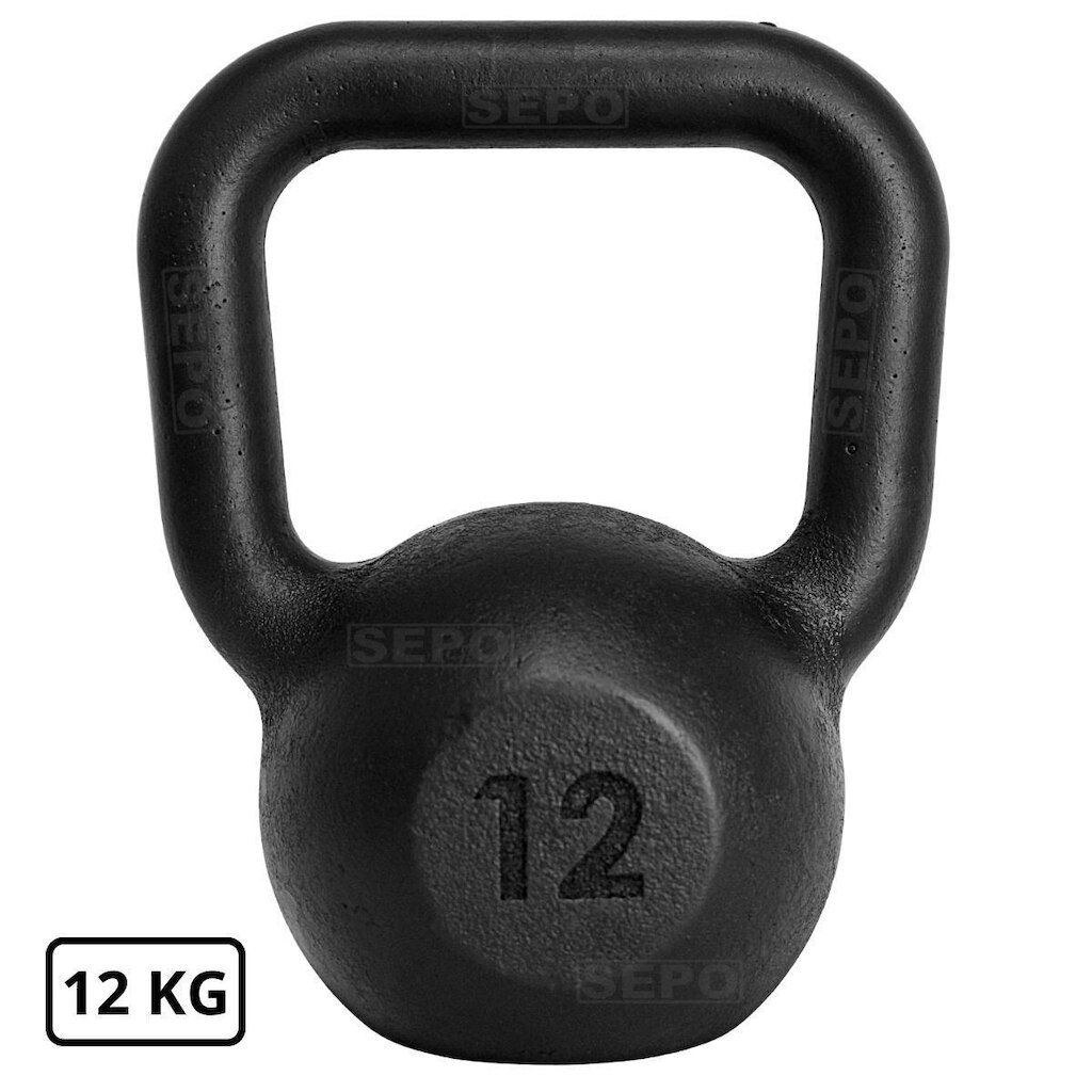 Kettlebell de Ferro Fundido Pintado 12 Kg Preto
