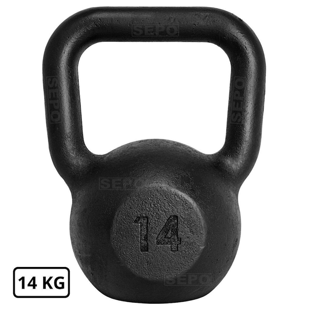 Kettlebell de Ferro Fundido Pintado 14 Kg Preto
