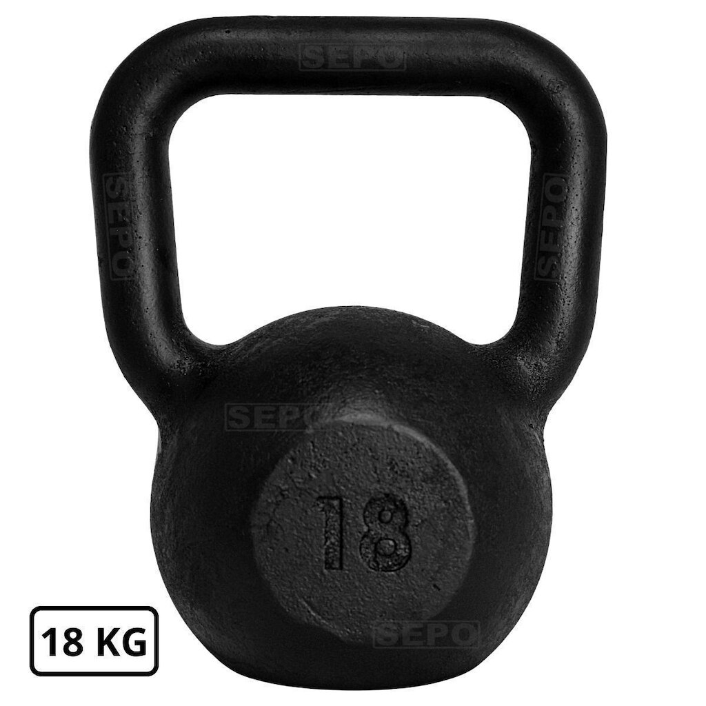 Kettlebell de Ferro Fundido Pintado 18 Kg Preto