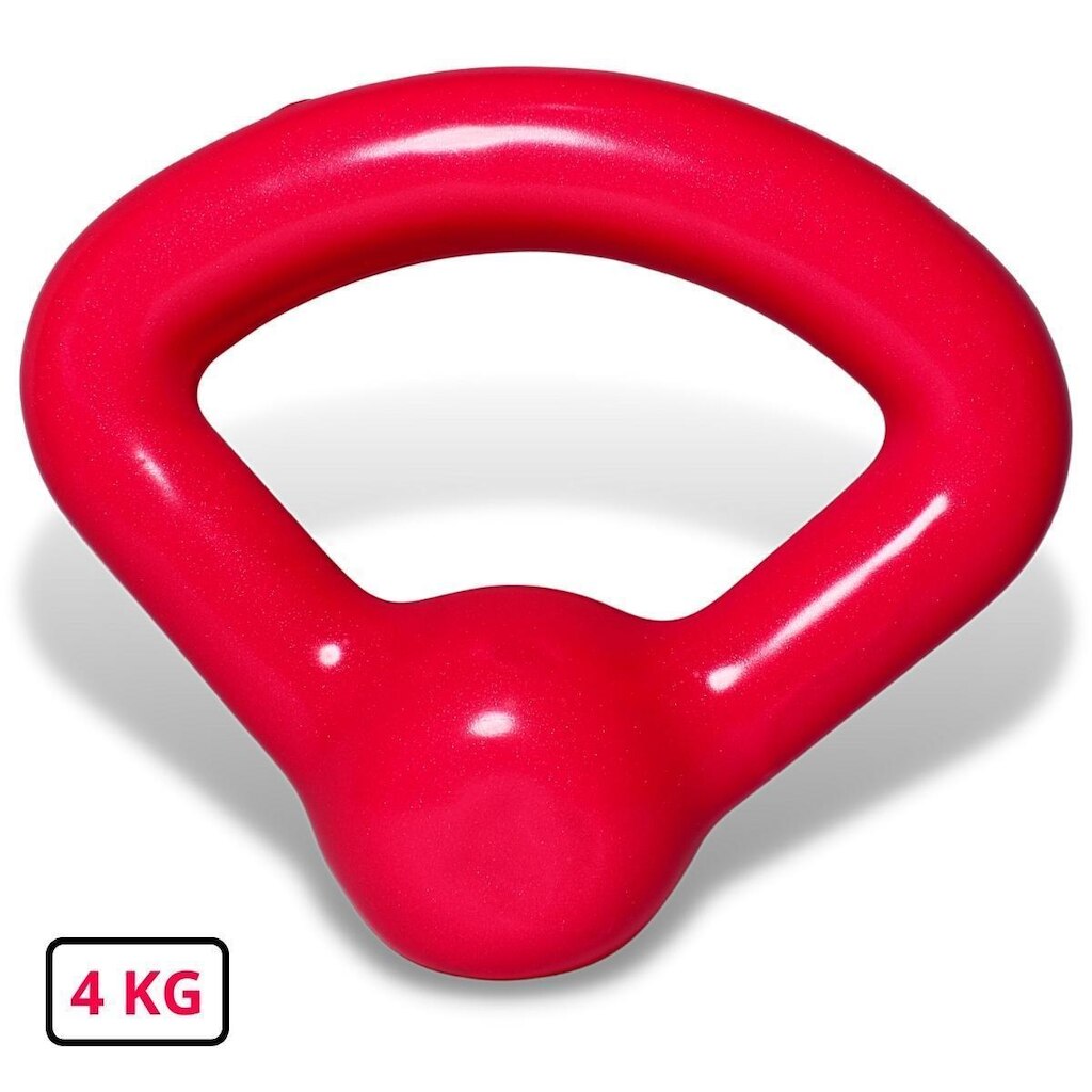 Kettlebell Emborrachado Alça Longa 4 Kg Rosa