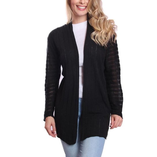 Kimono Cardigã Canelado Feminino