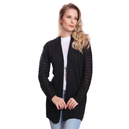 Kimono Cardigã Canelado Feminino