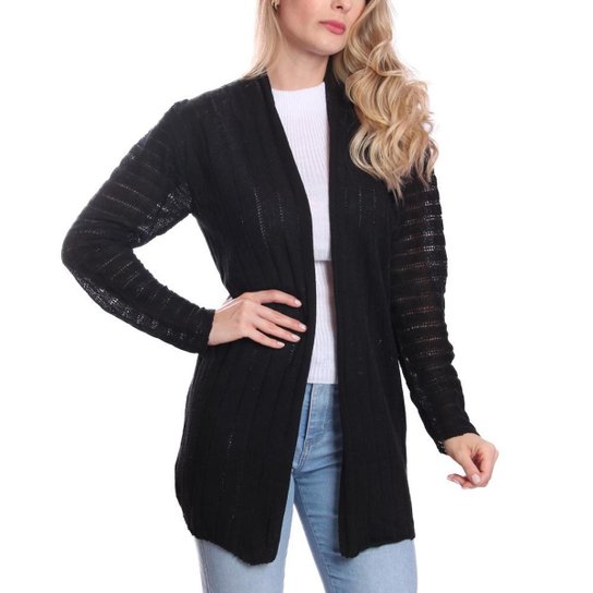 Kimono Cardigã Canelado Feminino