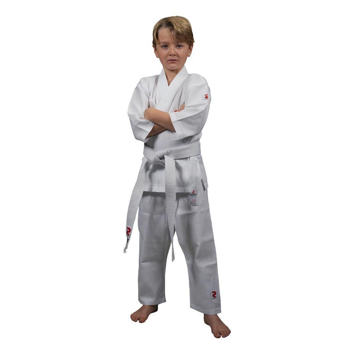 Kimono de Karate Infantil Fightart Budo com faixa Branca Menor preço em Kimono de Karate Infantil Fightart Budo com faixa Branca