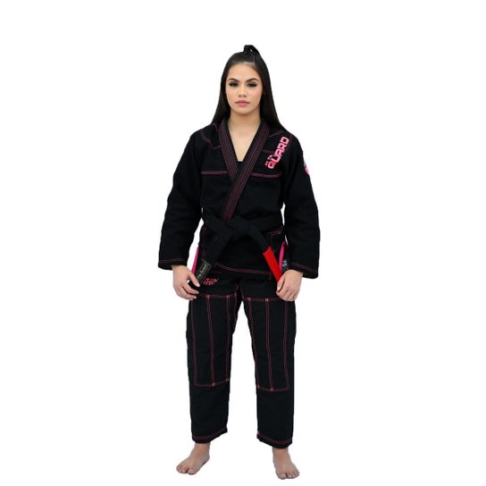 Kimono feminino GIRLS para Jiu Jitsu In The Guard - Trançado pesado gramatura 640 - Preto Menor preço em Kimono feminino GIRLS para Jiu Jitsu In The Guard - Trançado pesado gramatura 640 - Preto