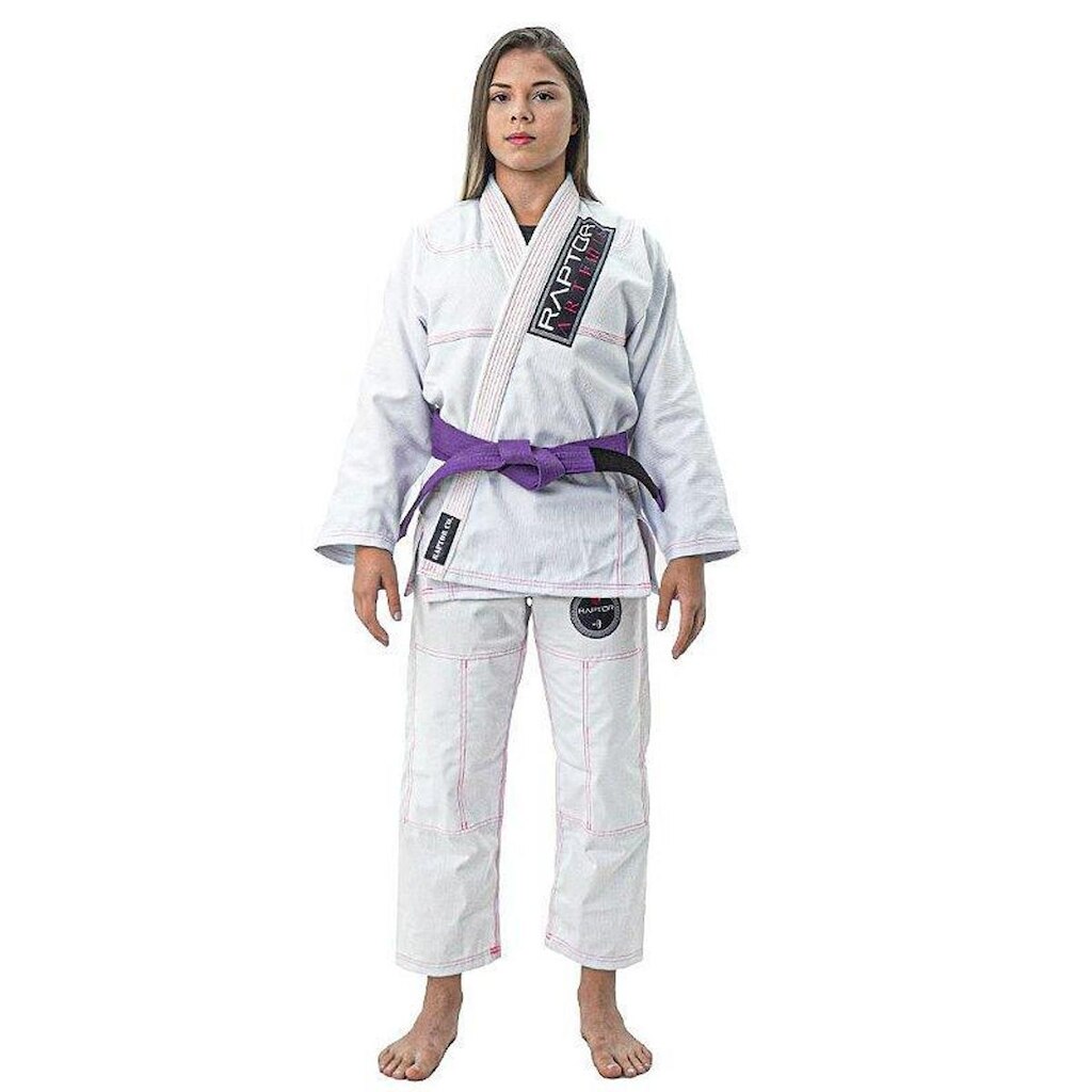 KIMONO JIU JITSU FEMININO 100% ALGODÃO TRANÇADO BRANCO RAPTO CO | ARTEMIS