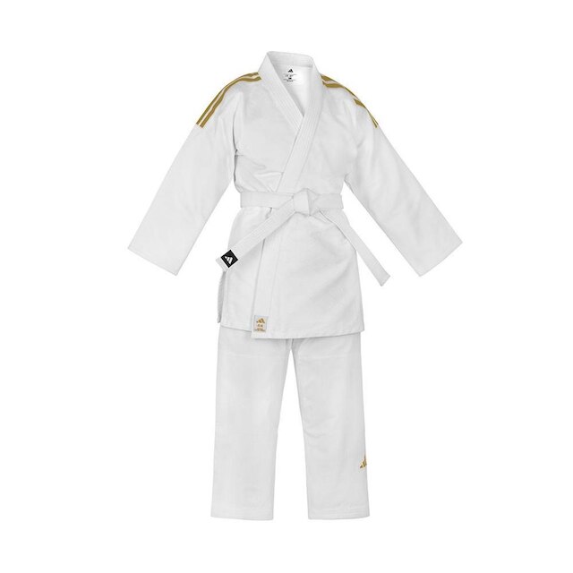 Kimono Judo adidas Contest J650 Branco e Dourado