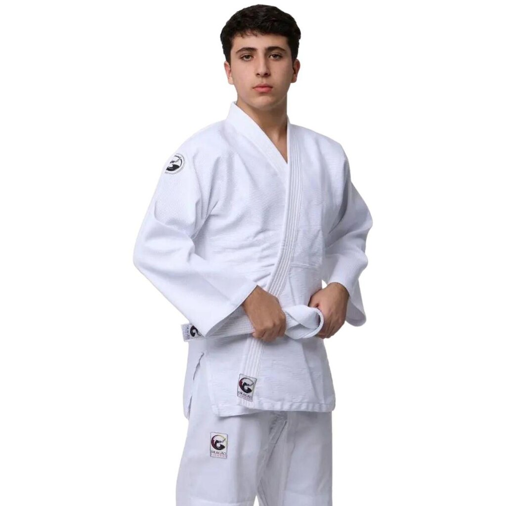 Kimono Judô Dragão Trançado Branco