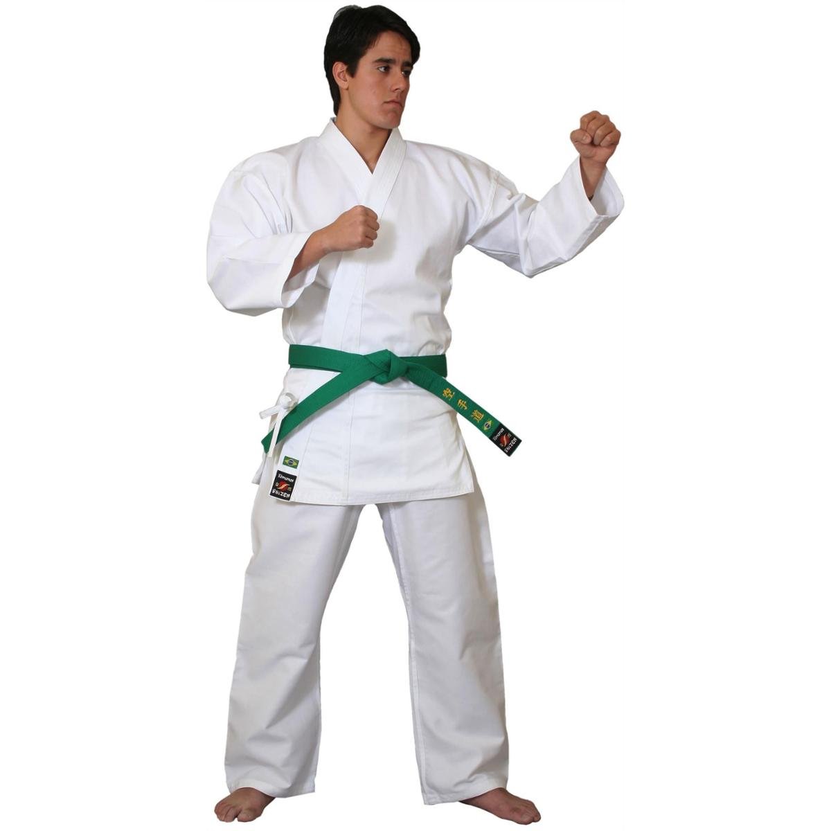 Kimono Karate Básico em Tecido Algodão Brim + Faixa Branca Básica - Shizen Kimonos