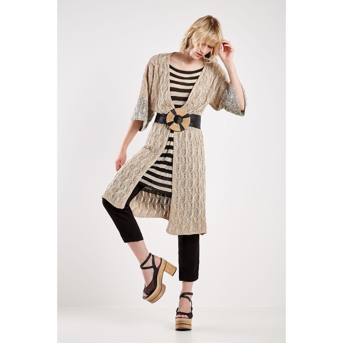 kimono feminino bege