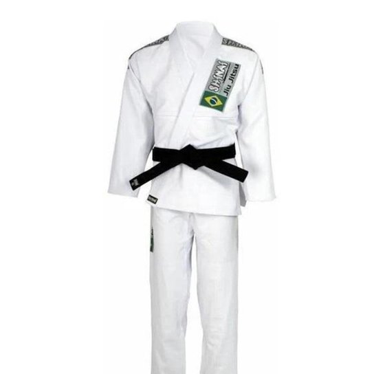 Kimono Shinai Jiu Jitsu Standart Trançado Masculino - Branco - Branco Menor preço em Kimono Shinai Jiu Jitsu Standart Trançado Masculino - Branco - Branco