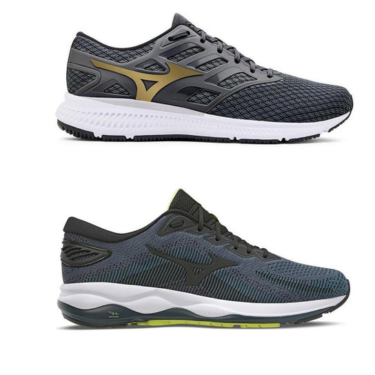 KIT 01 TENIS MIZUNO ACTION GRAFITE 041 + 01 TENIS MIZUNO WAVE WAY AZUL PETROLEO 041 - Grafite+Azul Petróleo Menor preço em KIT 01 TENIS MIZUNO ACTION GRAFITE 041 + 01 TENIS MIZUNO WAVE WAY AZUL PETROLEO 041 - Grafite+Azul Petróleo