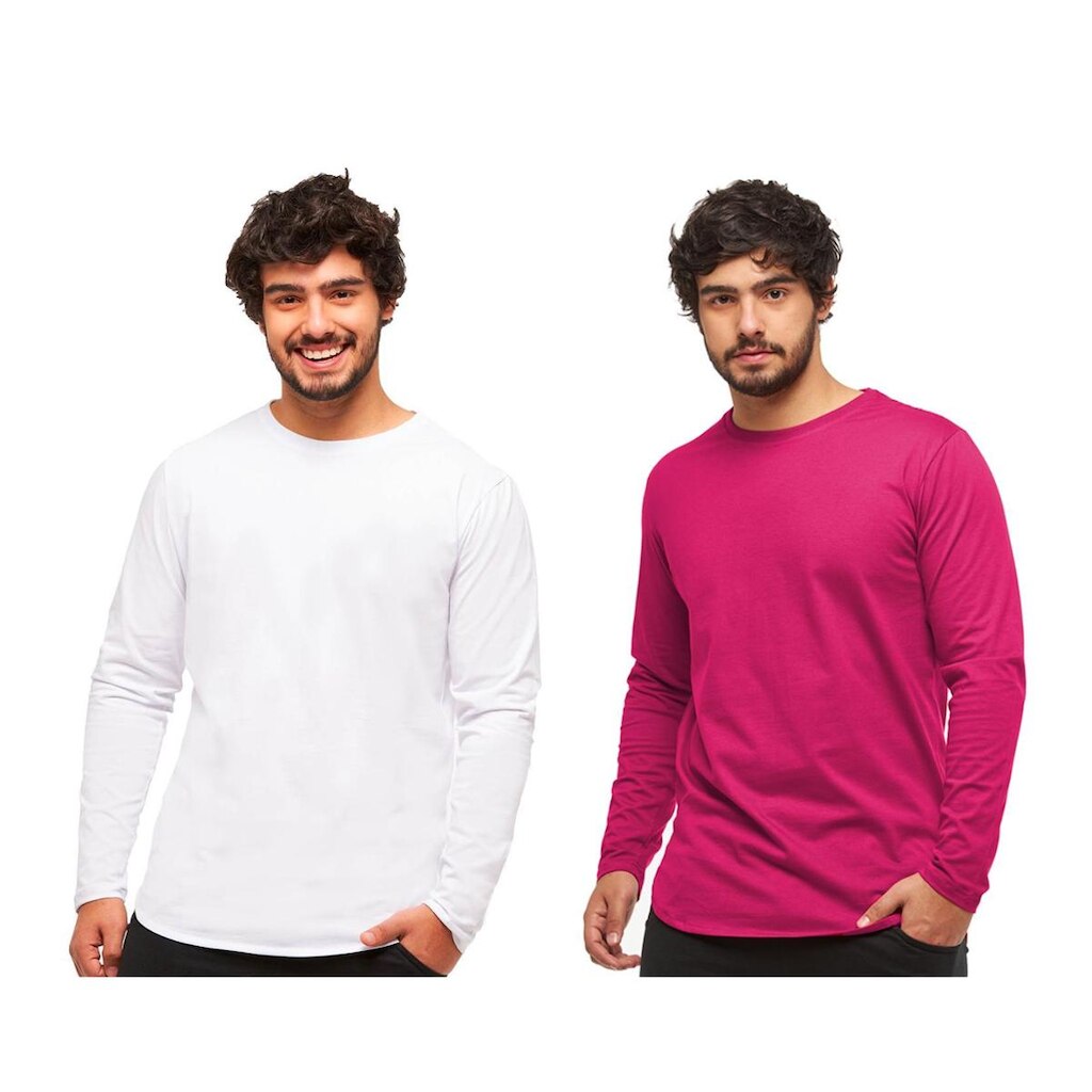 Kit 02 Camisetas Longline Manga Comprida Oversized