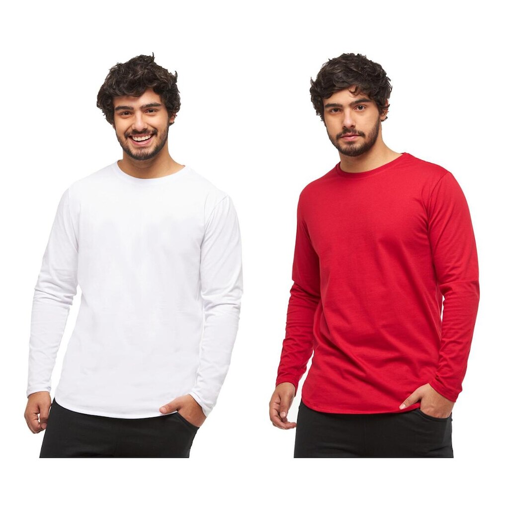 Kit 02 Camisetas Longline Manga Comprida Oversized