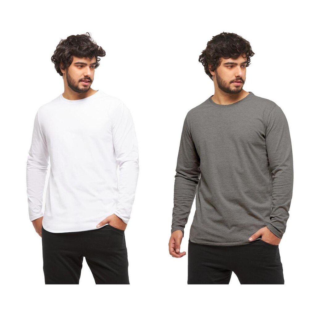 Kit 02 Camisetas Longline Manga Comprida Oversized