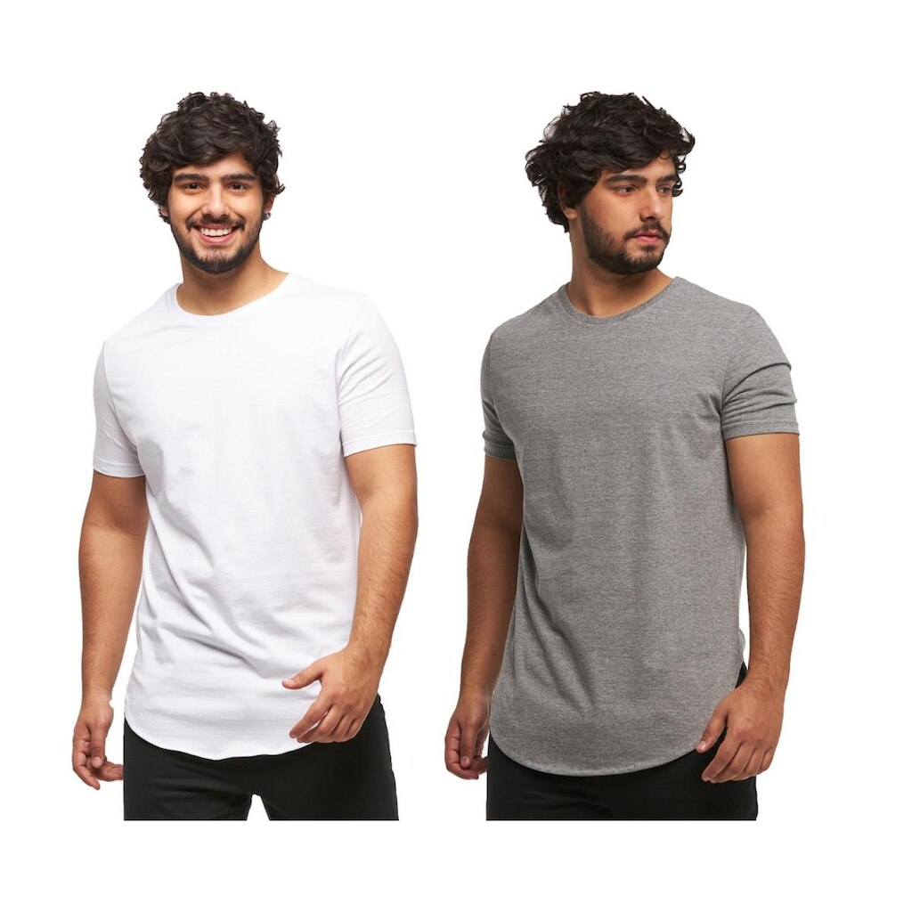 Kit 02 Camisetas Longline Manga Curta Oversized