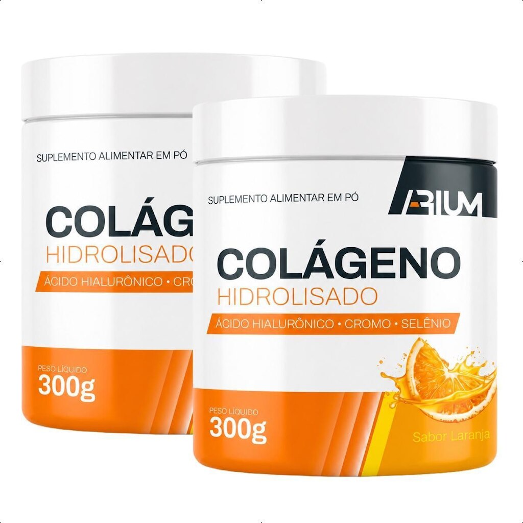 Kit 02 Colágenos Hidrolisados com Ácido Hialurônico Arium 300gr