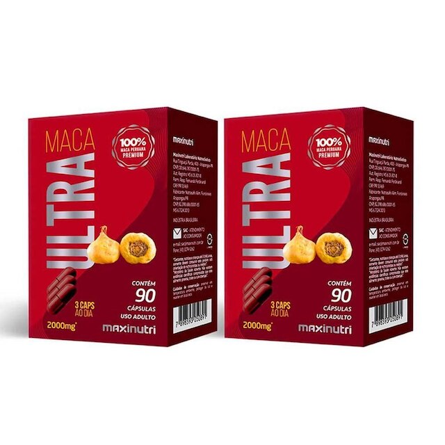 Kit 02 Maca Peruana Ultra 2000mg 100% Maca 90 Caps Maxinutri é boa?