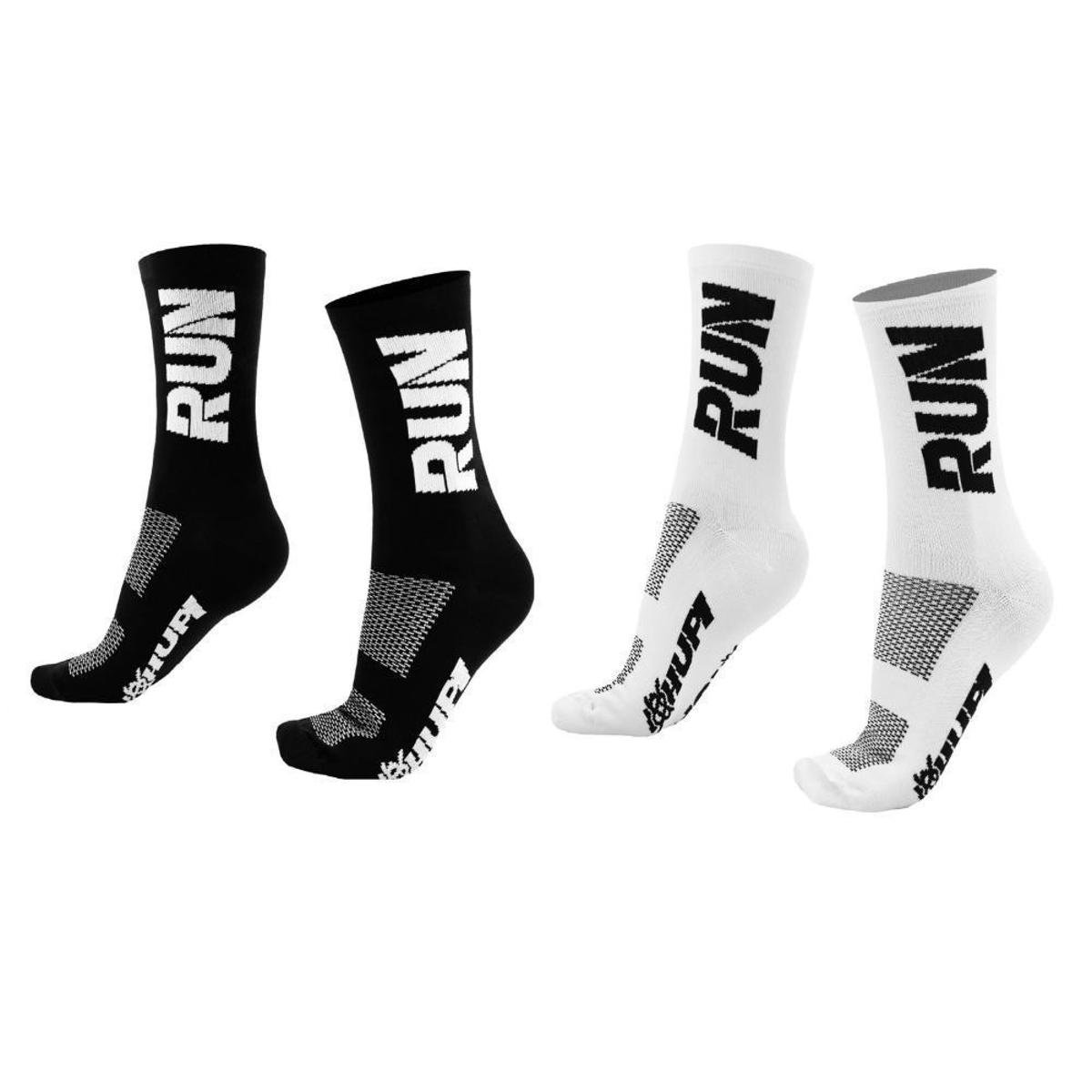 Kit 02 Pares Meia Corrida HUPI Run Preto e Branco Menor preço em Kit 02 Pares Meia Corrida HUPI Run Preto e Branco