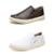 Kit 02 Slip On Sapatênis de Couro sem Cadarço Confortável CSF Franca NS Maritimo Masculino - Marrom+Branco
