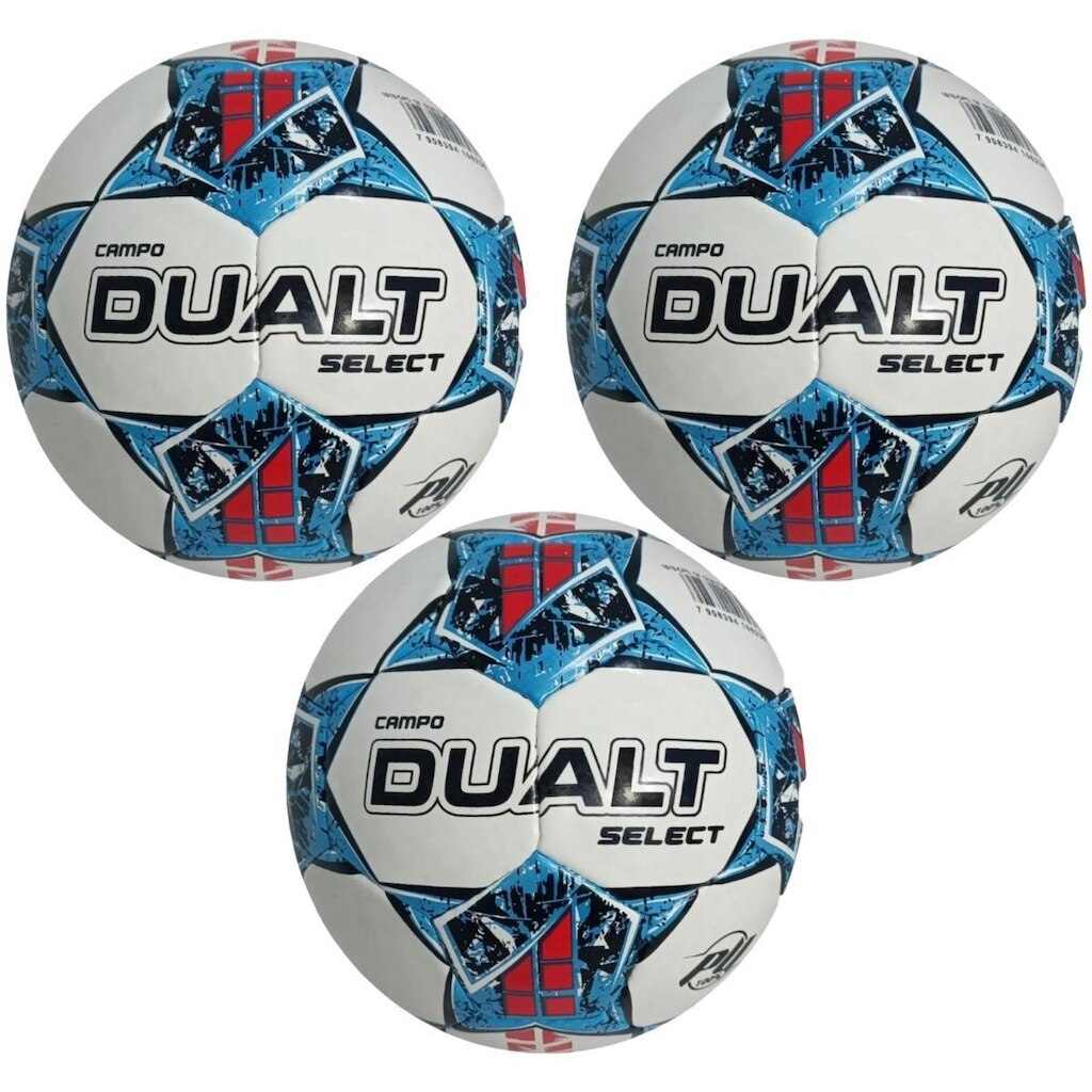Kit 03 Bola De Futebol Campo Dualt Select Pro Costurada á Mão