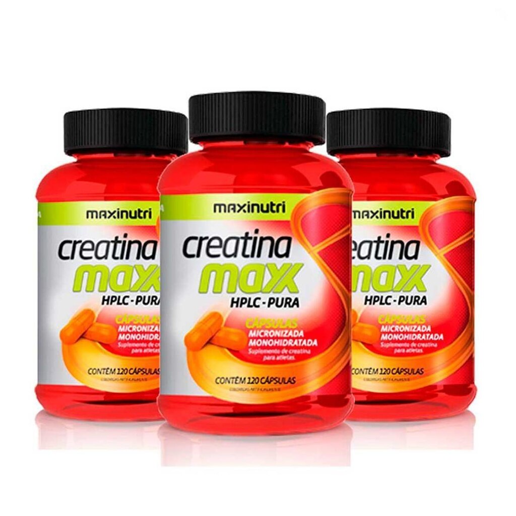 Kit 03 Creatina Maxx Cápsulas 750mg 120 Cápsulas Maxinutri