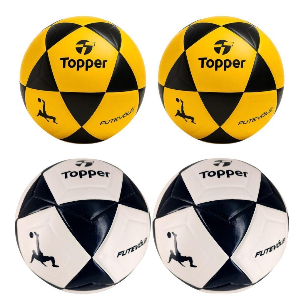 Kit 04 Bola De Futevôlei Topper R1 Oficial