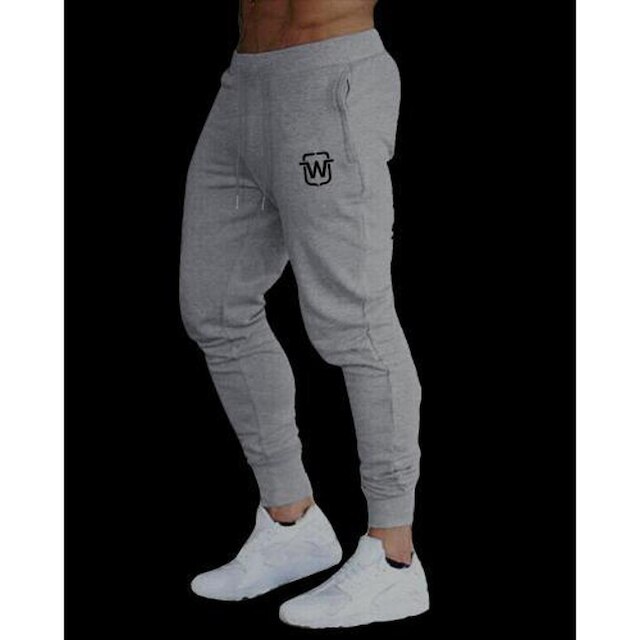 KIT 04 CALÇAS DE MOLETOM MASCULINA SLIM SPORT ACADEMIA WOOKS-4-AZULMARINHO-BRANCO-CINZACLARO-PRETO-G