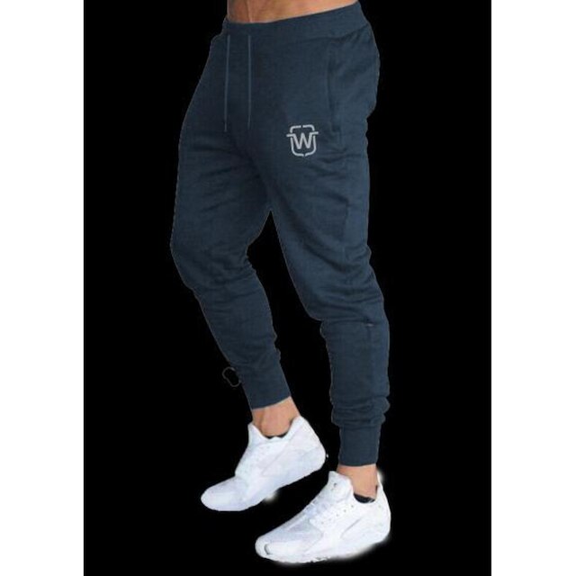KIT 04 CALÇAS DE MOLETOM MASCULINA SLIM SPORT ACADEMIA WOOKS-4-AZULMARINHO-BRANCO-CINZACLARO-PRETO-G