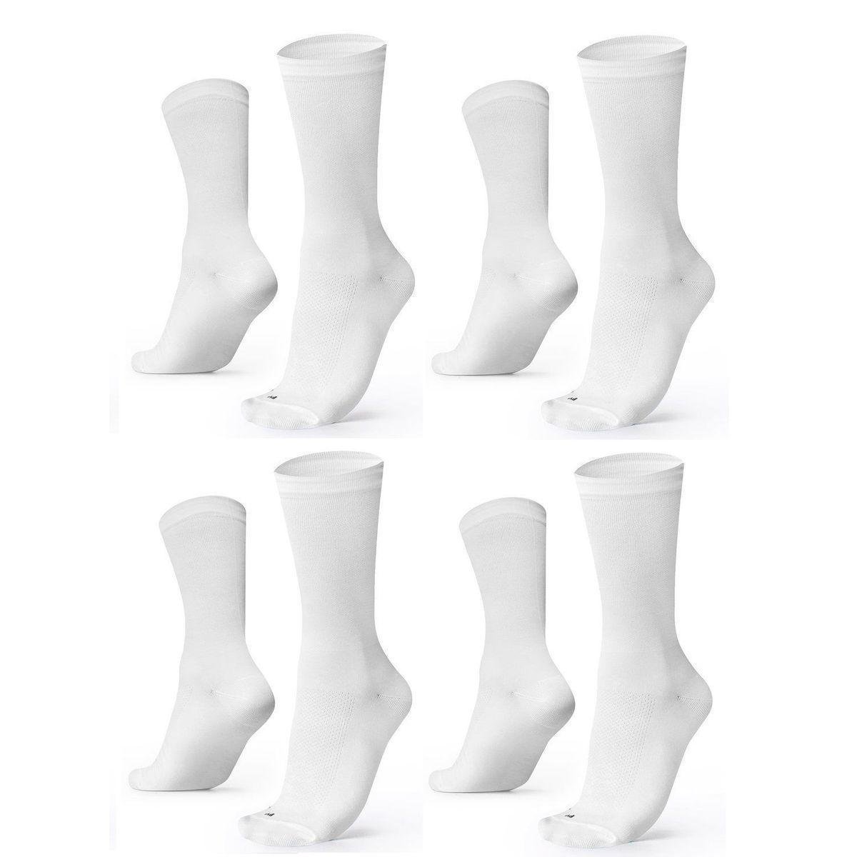 Kit 04 Pares Meia de Corrida Lisas B.V. Branco 36-42