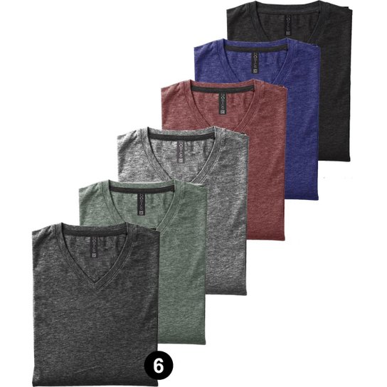 Kit 06 Camisetas Camisas Masculina Gola V Slim Fit Basica - 1 de Cada - GG - Mist é ruim? Kit 06 Camisetas Camisas Masculina Gola V Slim Fit Basica - 1 de Cada - GG - Mist é boa?