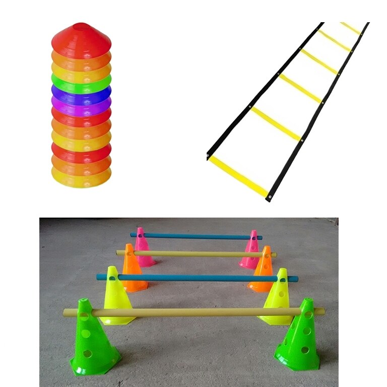Kit 1 Escada + 10 Half Cone + 8 Cones Com Barreira