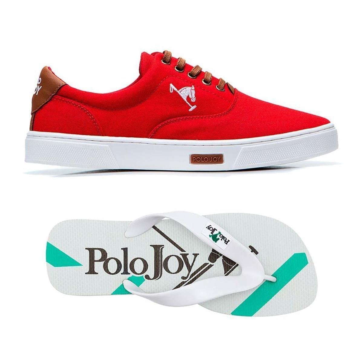 Kit Tênis Casual E Chinelo Polo Joy Vermelho Netshoes