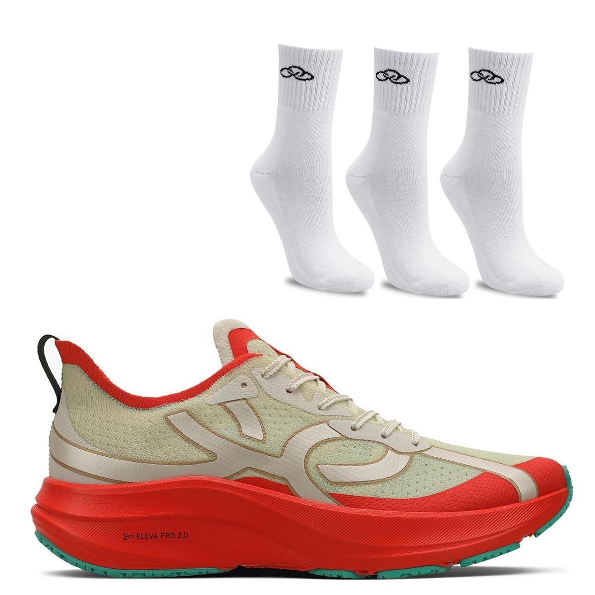 Kit 1 Tênis Olympikus Corre 4 e 1 Meia Olympikus Cano Médio c/ 3 Pares