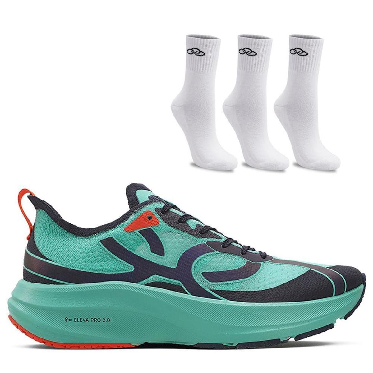 Kit 1 Tênis Olympikus Corre 4 e 3 pares de meias cano médio