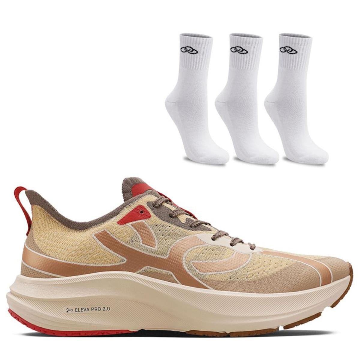Kit 1 Tênis Olympikus Corre 4 e 3 pares de meias cano médio