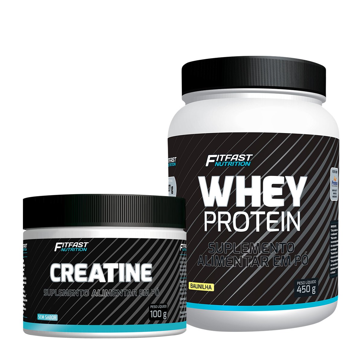 Kit 1 Whey Protein 450G + 1 Creatina Pura 100G Fitfast Nutrition